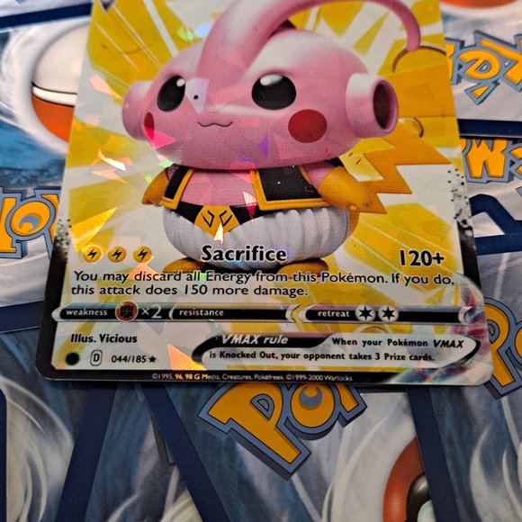 Pikachu and Majin Buu Fusion Pokemon Card - Pika-Buu - Picture 3 of 8